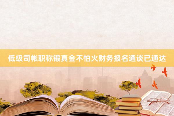 低级司帐职称锻真金不怕火财务报名通谈已通达