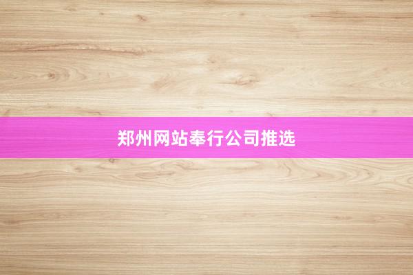 郑州网站奉行公司推选